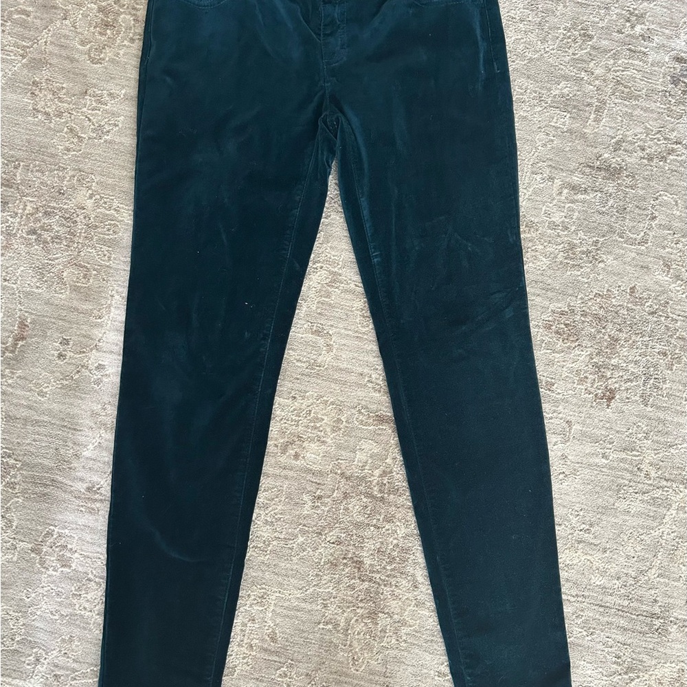 Lauren Conrad Velvet Tapered Pants Women's Sz 6 Green Boho Retro Y2K 90s Holiday